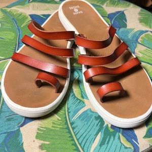 Shade and shore faux leather strappy sandals